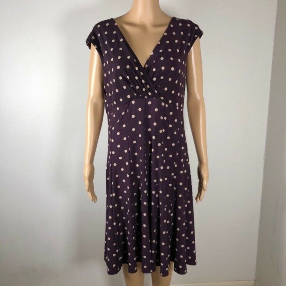 Lauren Ralph Lauren Women Dress Purple Polka Dot
